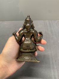 Two Indian bronze figures of Nandi and Shiva, and a South Asian bronze Garuda, 17th C. and later