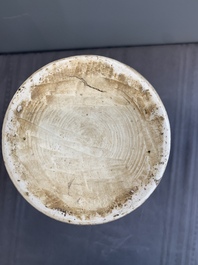 A Chinese wucai 'mountainous landscape' vase, Transitional period