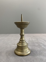 Four bronze candle holders, Flanders and/or France, 16th C. and later