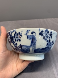 A varied collection of 13 Chinese famille rose, blue and white wares, Transitional period/19th C.