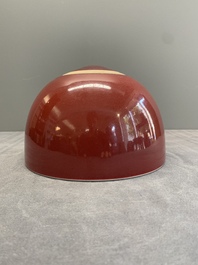 A Chinese copper-red-glazed 'jing shui wan 净水碗' or ritual water bowl, 18th C.