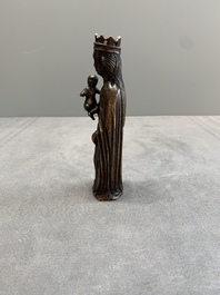 A bronze 'crowned Madonna with child' lustre ornament, Flanders, 16th C.
