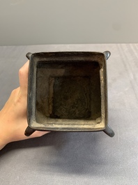 A Chinese bronze covered censer and a tripod censer, Ming/Qing