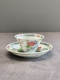 A Chinese famille rose 'Xi Xiang Ji' cup and saucer, Yongzheng