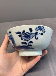 A varied collection of 13 Chinese famille rose, blue and white wares, Transitional period/19th C.