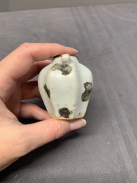 Five Chinese blue and white jarlets and three russet-splashed Longquan celadon jarlets, Yuan/Ming