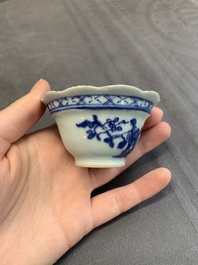 A varied collection of Chinese blue and white, and famille rose tea wares, Qianlong