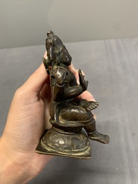 Two Indian bronze figures of Nandi and Shiva, and a South Asian bronze Garuda, 17th C. and later