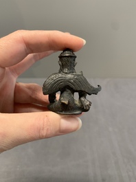 Two Indian bronze figures of Nandi and Shiva, and a South Asian bronze Garuda, 17th C. and later