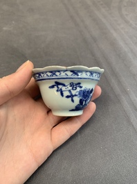 A varied collection of Chinese blue and white, and famille rose tea wares, Qianlong