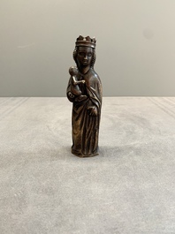 A bronze 'crowned Madonna with child' lustre ornament, Flanders, 16th C.