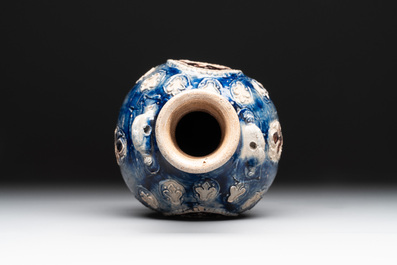 A Westerwald stoneware pilgrim's flask with the coat of arms of France, Germany, 17th C.