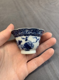 A varied collection of Chinese blue and white, and famille rose tea wares, Qianlong