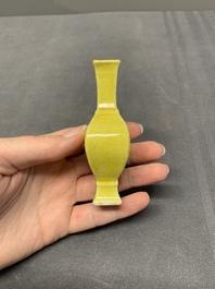Five various Chinese monochrome miniature vases, 19th C.
