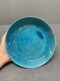 A collection of five Chinese turquoise-glazed wares, 18th C.