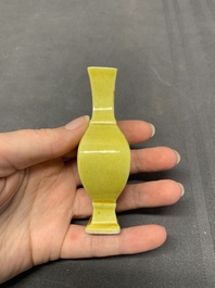 Five various Chinese monochrome miniature vases, 19th C.