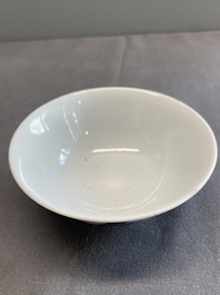 A Chinese blue and white 'Buddhist lion' bowl, Yongzheng mark and period