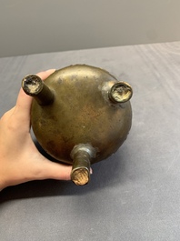 A Chinese bronze covered censer and a tripod censer, Ming/Qing