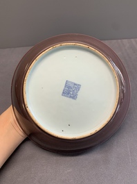 A pair of Chinese copper-red-glazed plates, Daoguang mark and of the period