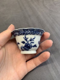 A varied collection of Chinese blue and white, and famille rose tea wares, Qianlong