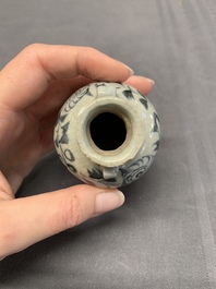 A collection of five Chinese blue and white jarlets, Yuan