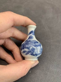 A varied collection of 13 Chinese famille rose, blue and white wares, Transitional period/19th C.