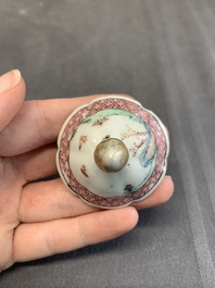 A varied collection of 13 Chinese famille rose, blue and white wares, Transitional period/19th C.