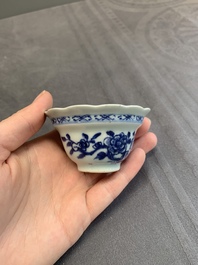 A varied collection of Chinese blue and white, and famille rose tea wares, Qianlong