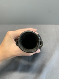 A Chinese bronze 'touhu' vase, Yuan