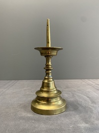 Four bronze candle holders, Flanders and/or France, 16th C. and later