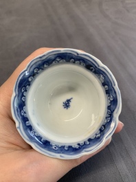 A varied collection of Chinese blue and white, and famille rose tea wares, Qianlong