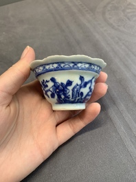 A varied collection of Chinese blue and white, and famille rose tea wares, Qianlong