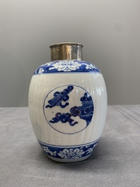 Three Chinese blue and white vases, Kangxi