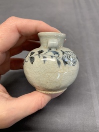 A collection of five Chinese blue and white jarlets, Yuan