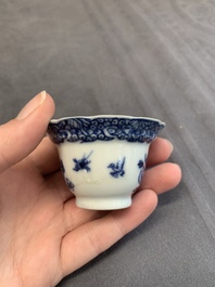 A varied collection of Chinese blue and white, and famille rose tea wares, Qianlong