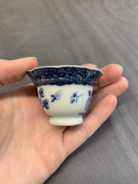A varied collection of Chinese blue and white, and famille rose tea wares, Qianlong