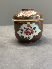 A varied collection of Chinese blue and white, and famille rose tea wares, Qianlong