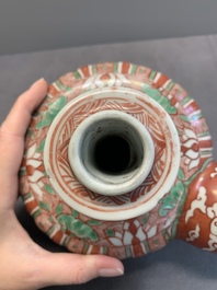 A Chinese Swatow green- and red-enamelled kendi with ornamental design, Ming