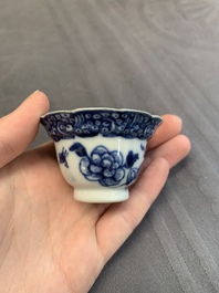A varied collection of Chinese blue and white, and famille rose tea wares, Qianlong