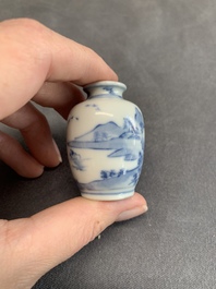 A varied collection of 13 Chinese famille rose, blue and white wares, Transitional period/19th C.