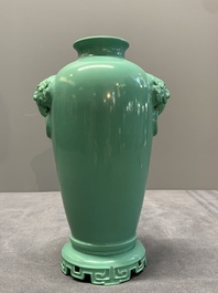 A collection of four Chinese monochrome-glazed ware, Kangxi and Qianlong mark, 19/20th C.
