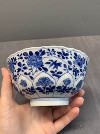 A varied collection of 13 Chinese famille rose, blue and white wares, Transitional period/19th C.