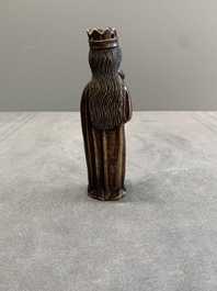A bronze 'crowned Madonna with child' lustre ornament, Flanders, 16th C.