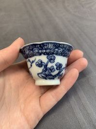 A varied collection of Chinese blue and white, and famille rose tea wares, Qianlong