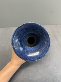 A Chinese powder blue 'yuhuchunping' vase, Ming