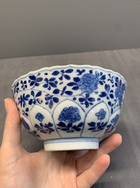 A varied collection of 13 Chinese famille rose, blue and white wares, Transitional period/19th C.