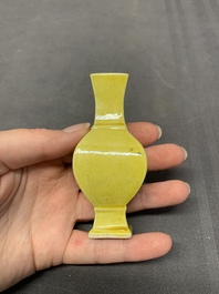 Five various Chinese monochrome miniature vases, 19th C.