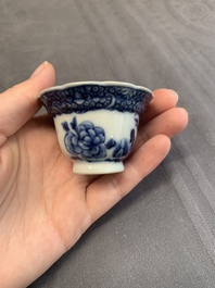 A varied collection of Chinese blue and white, and famille rose tea wares, Qianlong