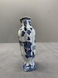 Four Chinese blue and white miniature 'Long Eliza' vases, Kangxi