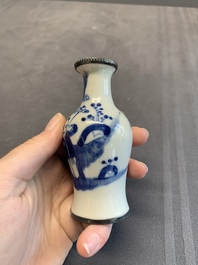 A varied collection of 13 Chinese famille rose, blue and white wares, Transitional period/19th C.